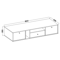 TOKYO 4 c | TV stolek RTV 313 | 180 cm | černá grafit/zlatá