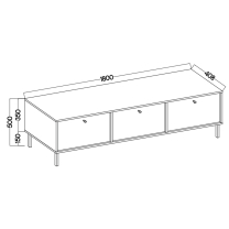 TOKYO 2 c | TV stolek RTV 303 | 180 cm | černá grafit/zlatá