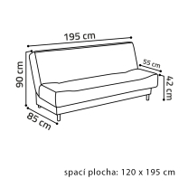 Pohovka LIVA | 195 cm | rozkládací + úložný prostor | VÝBĚR TKANIN