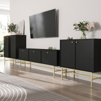 TOKYO 3 c | TV stolek RTV 302 | 120,6 cm | černá grafit/zlatá