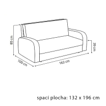 Pohovka VIVA III FRUGO | 162 cm | rozkládací + úložný prostor | otvor na láhev | VÝBĚR TKANIN