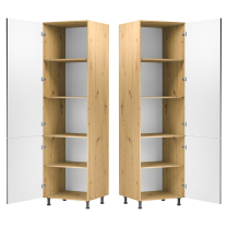 Kuchyně LANGEN šp | sestava D push open | 180 + 200 cm | SOKL v CENĚ | artisan/šedá