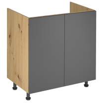 Kuchyně LANGEN šp | sestava D push open | 180 + 200 cm | SOKL v CENĚ | artisan/šedá