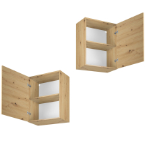 Kuchyně LANGEN šp | sestava D push open | 180 + 200 cm | SOKL v CENĚ | artisan/šedá