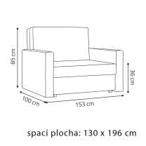 Pohovka VIVA III SMART | 153 cm | rozkládací + úložný prostor | VÝBĚR TKANIN