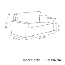 Pohovka VIVA III VOX | 172 cm | rozkládací + úložný prostor | VÝBĚR TKANIN