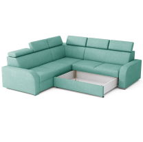 Sedací souprava OSLO L | 250x250 | rozkládací + úložný prostor | světle zelená mint