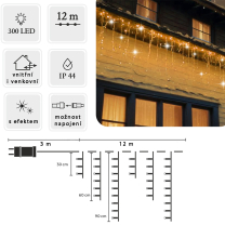 DÁREK | LED světelný závěs | 3+12 m