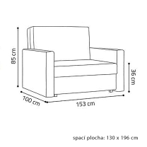 Pohovka VIVA III BIS | 153 cm | rozkládací + úložný prostor | aragon 90 šedá