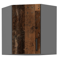 OLD STYLE | horní kuchyňská skříňka 60x60 GN-72 1F (45°) rohová s policemi | 60x60 cm | antracit/old style