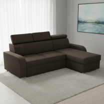 Sedací souprava OSLO L | 235x170 | rozkládací + úložný prostor | monolith 29 tmavě hnědá