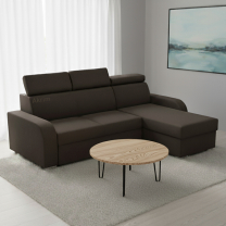 Sedací souprava OSLO L | 235x170 | rozkládací + úložný prostor | monolith 29 tmavě hnědá