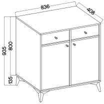 TOKYO 1 b | komoda 826 | 83,6 cm | béžová/zlatá