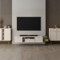 TOKYO 4 b | TV stolek RTV 303 | 180 cm | béžová/zlatá