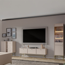 TOKYO 3 b | TV stolek RTV 302 | 120,6 cm | béžová/zlatá