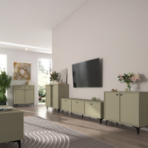 TOKYO 1 e | komoda 823 | 157,7 cm | eukalyptová/černá