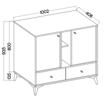 TOKYO 1 e | komoda 825 | 100,2 cm | eukalyptová/černá