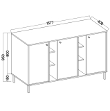 TOKYO 2 e | komoda 823 | 157,7 cm | eukalyptová/černá