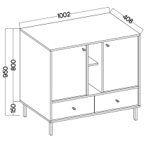 TOKYO 2 e | komoda 825 | 100,2 cm | eukalyptová/černá