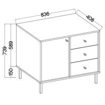 TOKYO 2 e | komoda 814 | 83,6 cm | eukalyptová/černá