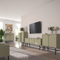 TOKYO 3 e | komoda 826 | 83,6 cm | eukalyptová/černá