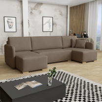 Sedací souprava COMA U | 140x292x140 cm | rozkládací + úložný prostor | VÝBĚR TKANIN
