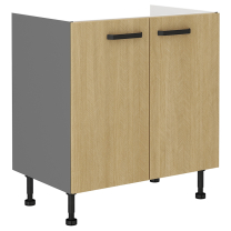 SCANDI sc | dolní skříňka 80 ZL 2 F dřezová | 80 cm | šedá/rybí kost