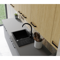 SCANDI se | dolní skříňka 80 ZL 1S dřezová s výsuvem | 80 cm | šedá/rybí kost