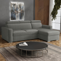 Malá sedací souprava PEDRO L | 235x170 cm | PRAVÁ | rozkládací + úložný prostor | VÝBĚR TKANIN