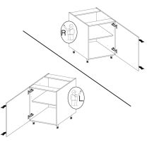 SCANDI sc | dolní skříňka 60 D 1F s policí | 80 cm | šedá/rybí kost