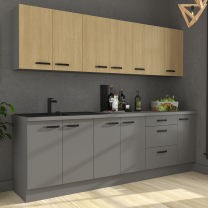 SCANDI sc | dolní skříňka 40 D 1F s policí | 40 cm | šedá/rybí kost