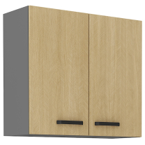 SCANDI sc | horní skříňka 80 G-72 2F s policemi | 80 cm | šedá/rybí kost
