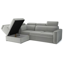 Sedací souprava PEDRO L | 188x250 cm | LEVÁ | rozkládací + úložný prostor | polohovatelné záhlavníky | VÝBĚR TKANIN