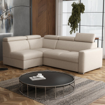 Sedací souprava PEDRO L | 188x250 cm | LEVÁ | rozkládací + úložný prostor | polohovatelné záhlavníky | VÝBĚR TKANIN