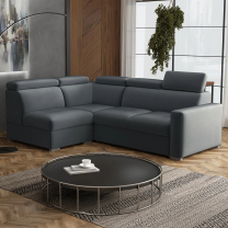 Sedací souprava PEDRO L | 188x250 cm | LEVÁ | rozkládací + úložný prostor | polohovatelné záhlavníky | VÝBĚR TKANIN