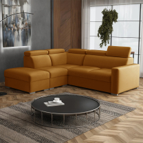 Sedací souprava PEDRO L | 230x250 cm | LEVÁ | rozkládací + úložný prostor | polohovatelné záhlavníky | VÝBĚR TKANIN