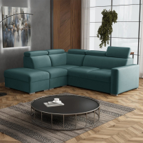 Sedací souprava PEDRO L | 230x250 cm | LEVÁ | rozkládací + úložný prostor | polohovatelné záhlavníky | VÝBĚR TKANIN
