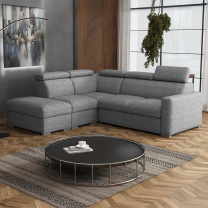 Sedací souprava PEDRO L | 230x250 cm | LEVÁ | rozkládací + úložný prostor | polohovatelné záhlavníky | VÝBĚR TKANIN