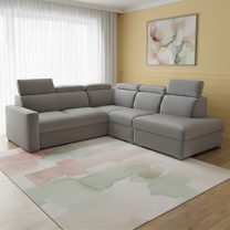 Sedací souprava PEDRO L | 250x265 cm | PRAVÁ | rozkládací + úložný prostor | polohovatelné záhlavníky | VÝBĚR TKANIN