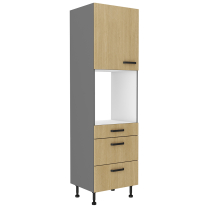 SCANDI sc | vysoká skříňka 60 DPS-215 3S1F na vestavnou troubu | PREMIUM BOX | 60 cm | šedá/rybí kost