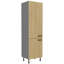 SCANDI sc | vysoká skříňka 60 LO-215 2F na vestavnou lednici | 60 cm | šedá/rybí kost