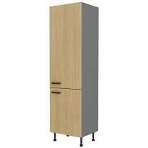 SCANDI sc | vysoká skříňka 60 LO-215 2F na vestavnou lednici | 60 cm | šedá/rybí kost