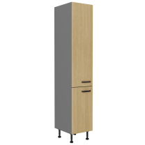 SCANDI sc | vysoká skříňka 40 DK-215 2F potravinová | 40 cm | šedá/rybí kost