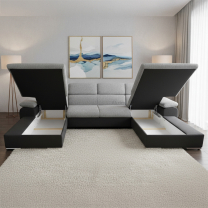 Sedací souprava COOL III | 191x350x191 cm | rozkládací + 2x úložný prostor | VÝBĚR TKANIN