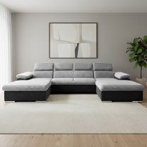 Sedací souprava COOL III | 191x350x191 cm | rozkládací + 2x úložný prostor | šedá 06/17