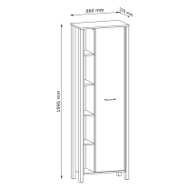 Obývací stěna INDYGO b | 5 dílů | sestava A | 294 cm + 170,6 cm + 90x54,2 cm | dub wotan/béžová