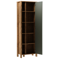 Obývací stěna INDYGO z | 5 dílů | sestava A | 294 cm + 170,6 cm + 90x54,2 cm | dub wotan/zelená