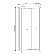 Obývací stěna INDYGO b | 3 díly | sestava C | 180 cm + komoda 90 cm | dub wotan/béžová