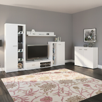 Obývací stěna Rumba + komoda 2F | 270 cm + 97,2 cm | bílá