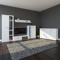 Obývací stěna Rumba + komoda 2F | 270 cm + 148,8 cm | bílá